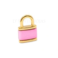 Pingente Cadeado Metalizado Rosa Ouro18k
