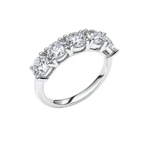 Anel meia cravação solitários moissanite 1.89ct (4mm) prata925