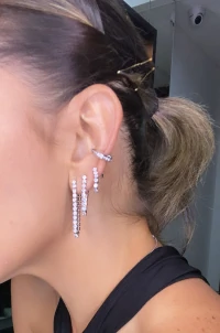 Piercing de pressao HB rodio com volta cravejada rodio