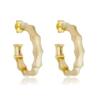 Argola Bambu 3cm ouro18k