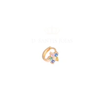 Argola Florzinha Rainbow 7mm Ouro18k (unitaria) / Pode ser usada como piercing