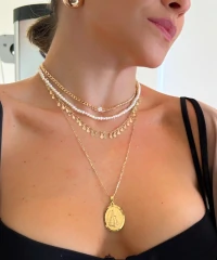 Pingente medalha de nossa senhora aparecida Ouro18k (escolha o tamanho)