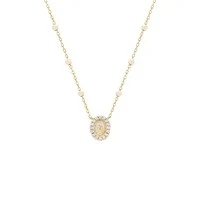 Colar joia corrente bolinhas com medalha nossa senhora das gracas prata925 ouro18k