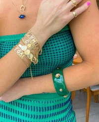 Bracelete Resina Cosmos Colors Ouro (escolha a cor)