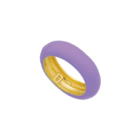 Anel Tubo esmaltado Colors Lilas Ouro18k