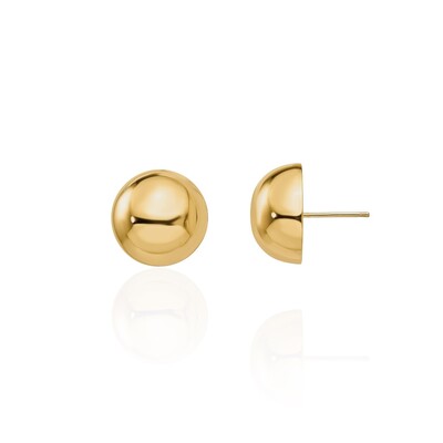 Foto Brinco botão orgânico 9mm ouro18k