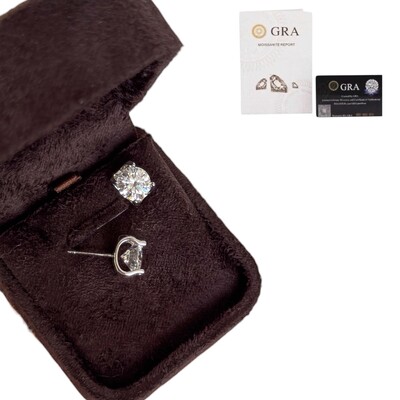 Foto Brinco peça solitário moissanite 4ct 8mm prata925