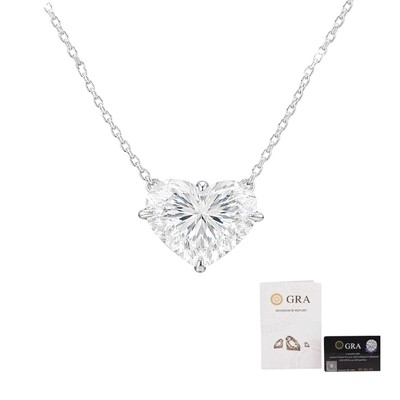 Foto Colar coração moissanite ice cut 2.06ct 8mm prata925