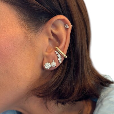 Foto Brinco joia ear cuff cravejado clássico