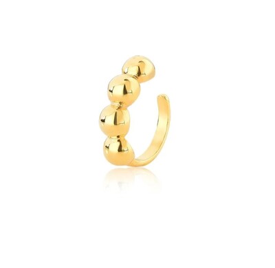 Foto Brinco piercing bolinhas de encaixe regulável ouro18k
