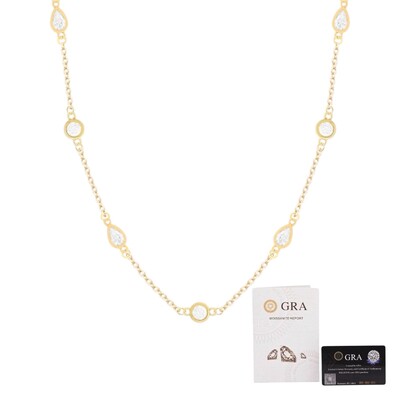 Foto Colar e choker joia moissanite solitários e gotas 1.9ct prata925 ouro18k