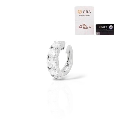 Foto Brinco joia piercing soltários moissanite 1.52ct (4mm) prata925