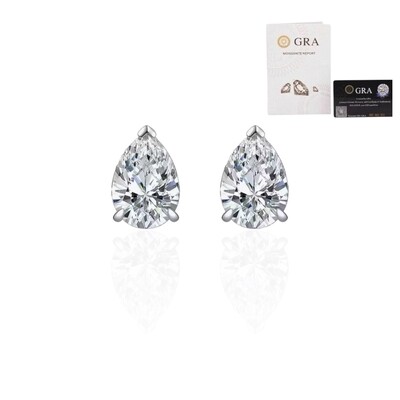 Foto Brinco joia gota solitário com moissanite 3ct (9mm por 6mm) prata925