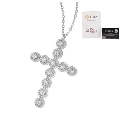Foto Colar crucifixo solitários com volta cravejada em moissanites 1.48ct prata925