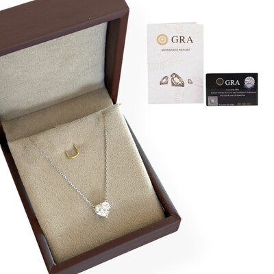 Foto Colar coração moissanite ice cut 2.06ct 8mm prata925