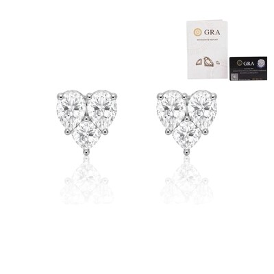 Foto Brinco coração illusion moissanite 8mm 1.23ct prata925
