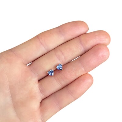 Foto Brinco joia coração joia 5mm prata925 ouro18k