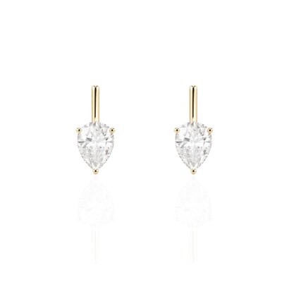 Foto Brinco palito gota moissanite ( 1.8ct ou 1.25ct ) prata925 ouro18k