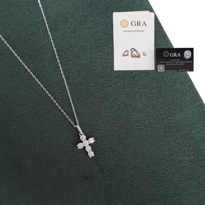 Foto Colar com pingente crucifixo moissanite 1.23ct (3.5mm) prata925