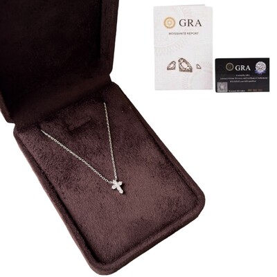 Foto Colar crucifixo delicado moissanite 0.2ct prata 925