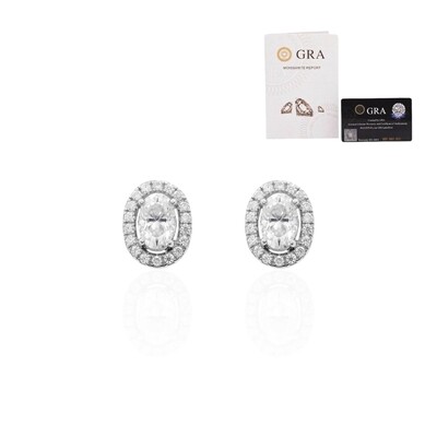 Foto Brinco joia oval com volta cravejada moissanite 1.07ct (9mm por 8mm) prata925