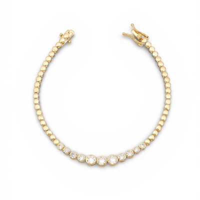 Foto Pulseira joia riviera cravação inglesa banho de ouro18k