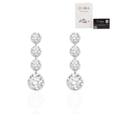 Foto Brinco fio quatro pontos solitários moissanite 0.8ct prata925