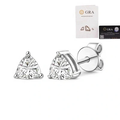 Foto Brinco solitário trillion moissanite 4ct (8mm) em Prata925