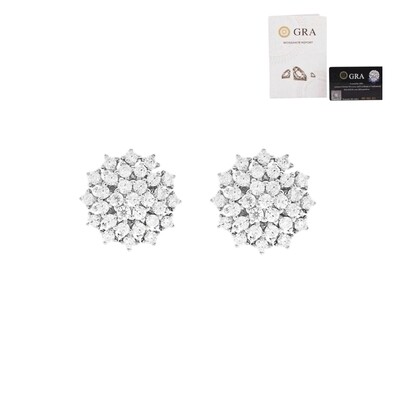 Foto Brinco cluster floral moissanite 0.93ct prata 925