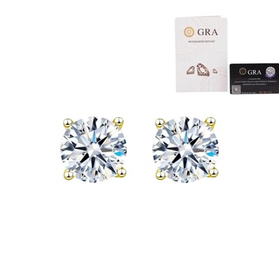 Foto Brinco joia solitário moissanite 3.5ct (8mm) prata925