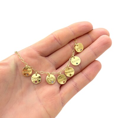 Foto Pulseira joia medalhas desejo com significado ouro18k