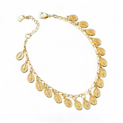 Foto Pulseira medalhas de nossa senhora das graças ouro18k