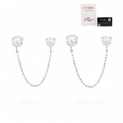 Foto Brinco joia solitários com fio moissanite 2.2ct (6mm) prata925