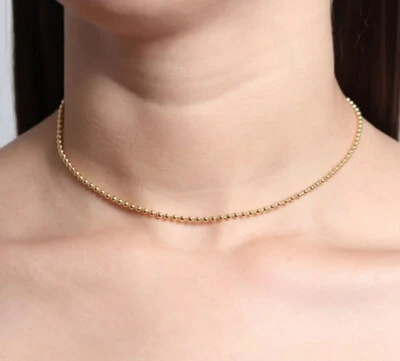 FotoColar corrente bolinhas delicadas Ouro18k (escolha o tamanho)
