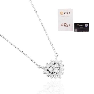 Foto Colar joia coração cravação princesa moissanites 0.09ct (2mm) 1cm prata925