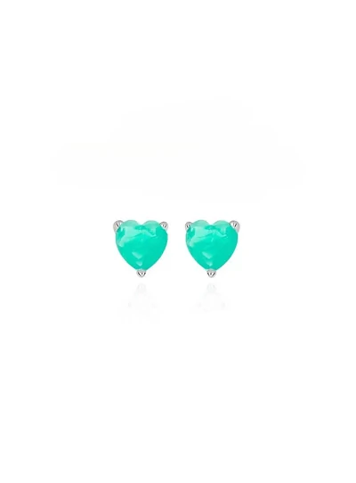 Foto Brinco coração joia esmeralda colombiana prata925