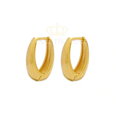 Foto Argola click oval orgânica ouro18k