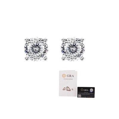 Foto Brinco joia solitário com moissanite 2ct (8mm) prata925