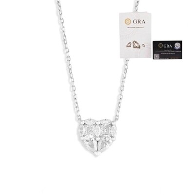 Foto Colar coraçao illusion moissanite 2ct (4mm por 5mm)prata925