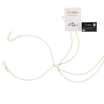 Foto Pulseira de mão solitário moissanite 0.44ct (4mm) prata925