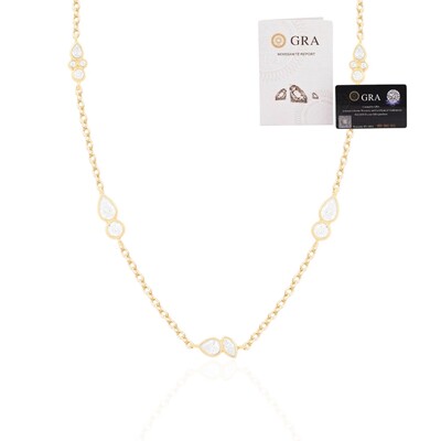 Foto Colar gargantilha joia moissanite solitários e gotas 0.5ct (5mm e 3mm) prata925 ouro18k