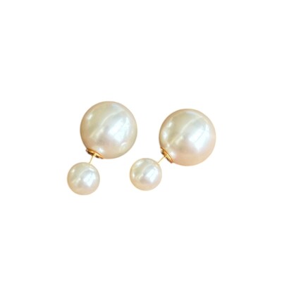 Foto Brinco classico inspired bolinha pérola com tarraxas de pérola ouro18k