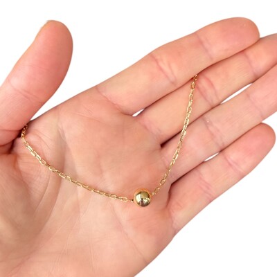 Foto Colar e choker elos clássicos com bola lisa ouro18k