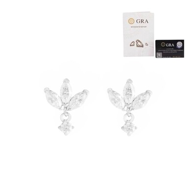 Foto Brinco e piercing flor navetes moissanite tarraxas baby prata925