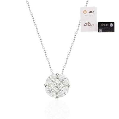Foto Colar joia solitário ponto de luz illusion (invisible) 1.6ct Moissanite prata925