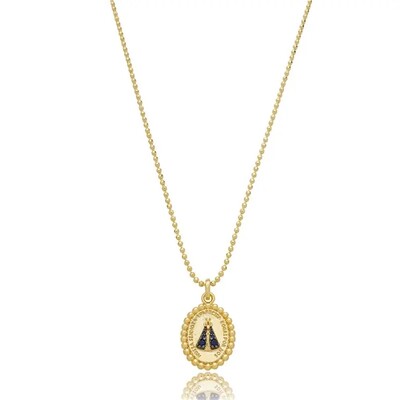 Foto Colar medalha nossa senhora aparecida corrente de bolinhas ouro18k