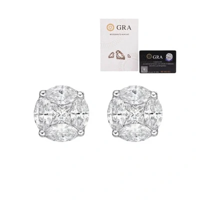 Foto Brinco joia solitário illusion moissanite 7mm (0.3ct) prata925