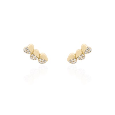 Foto Brinco joia ear cuff delicado coração com cravação prata925