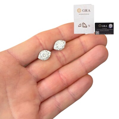 Foto Brinco marquise com solitário central moissanite 1.6ct prata925