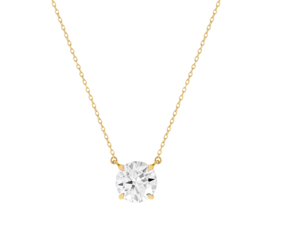 Foto Colar joia solitário ponto de luz 1ct (6,5mm) moissanite prata925 ouro18k